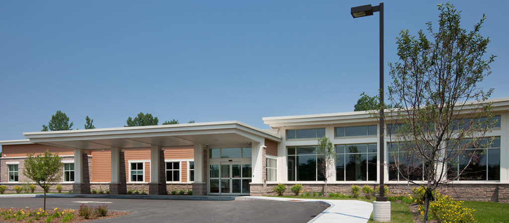 This new primary care building (33,000 sf) is the first in Vermont to be built around the concept of a Patient Centered Medical Home (PCMH). This new free-standing facility was built on property adjacent to North Country Hospital.