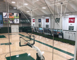 View of the Proctor gym with basketball courts